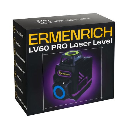 Лазерный уровень Ermenrich PRO LV60, фиолетовый купить по низкой цене | МАКСПРОФИТ