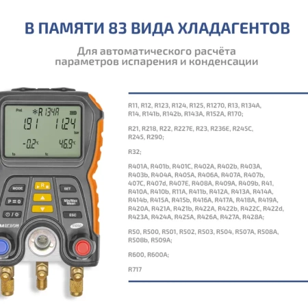 Цифровой манометрический коллектор МЕГЕОН 51050 купить по низкой цене | МАКСПРОФИТ